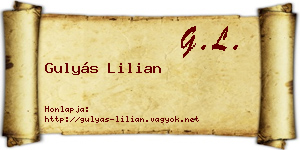 Gulyás Lilian névjegykártya